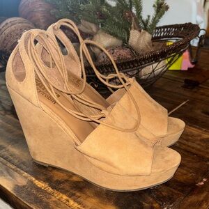 Mossimo Supply Co. Beige Wedge Sandals